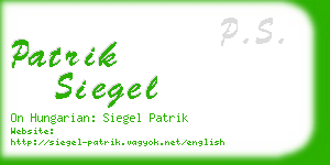 patrik siegel business card